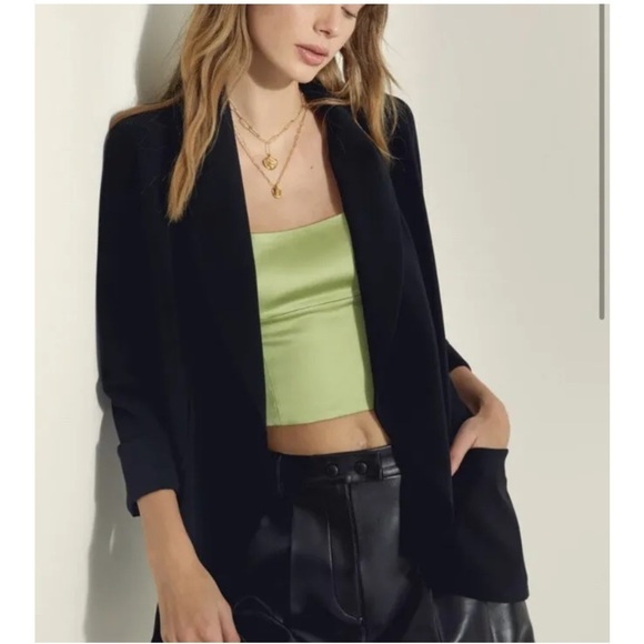 Wilfred Aritzia Chevalier Jacket Blazer Crepe Open Front 3/4 Sleeve - Picture 2 of 7